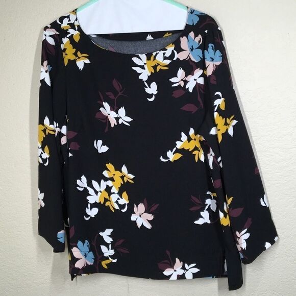 Halogen Cuffed Sleeve Floral Shirt (B15) - Picture 1 of 7